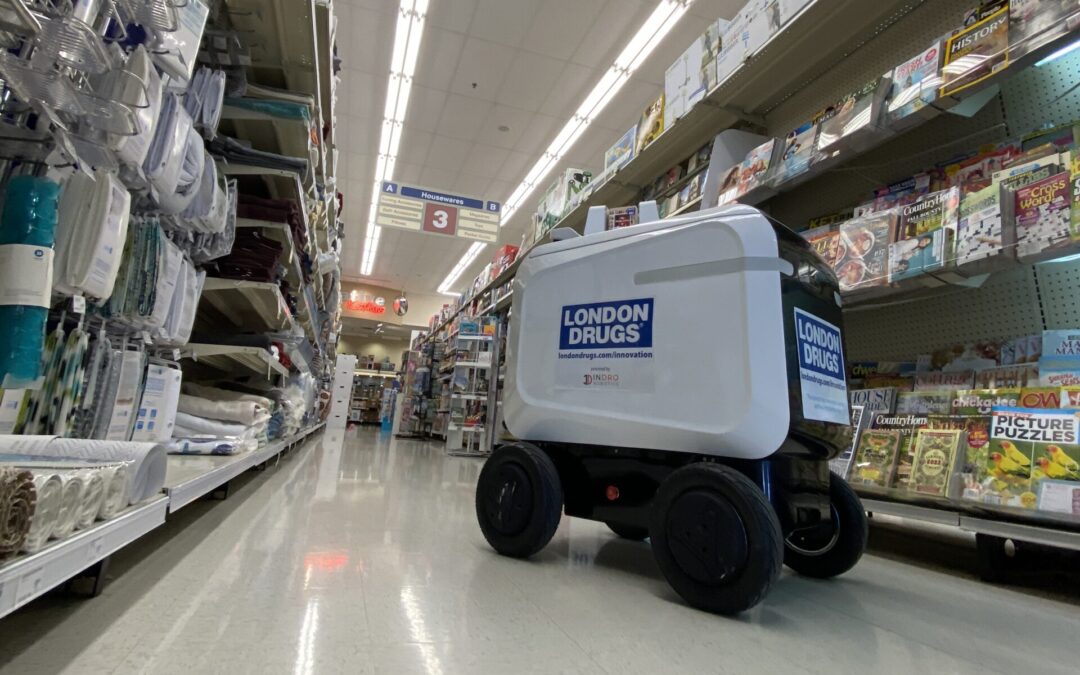 InDro’s ROLL-E 2.0 robot delivers to London Drugs customers in Surrey, BC