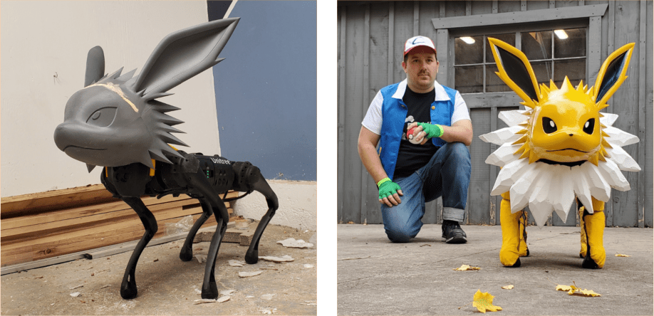 Hallowe’en transformation: From Unitree GO 1 to Pokémon character Jolteon