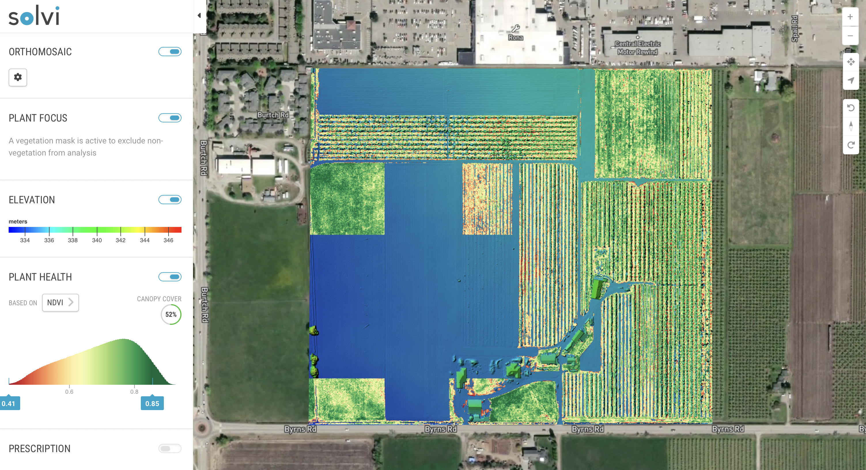 Solvi Kelowna NDVI Solvi Kelowna Elevation
