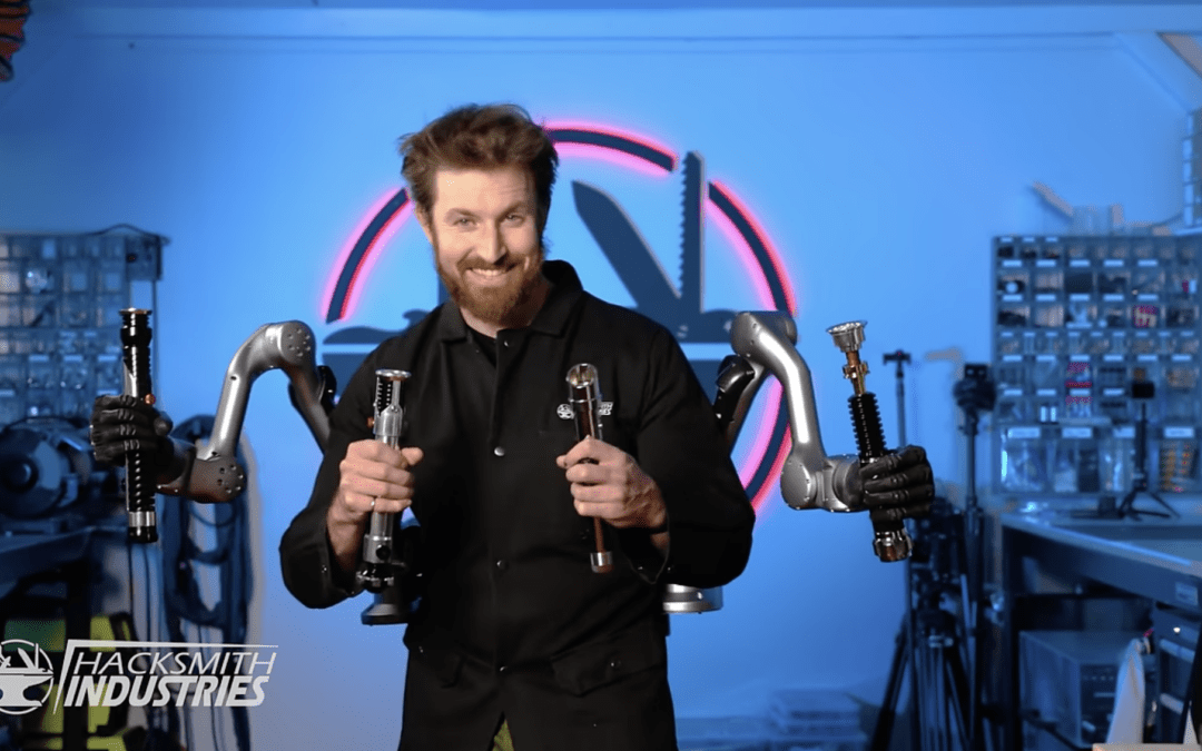 YouTube’s Hacksmith Industries creates “cyborg” with Indro Robotics arms
