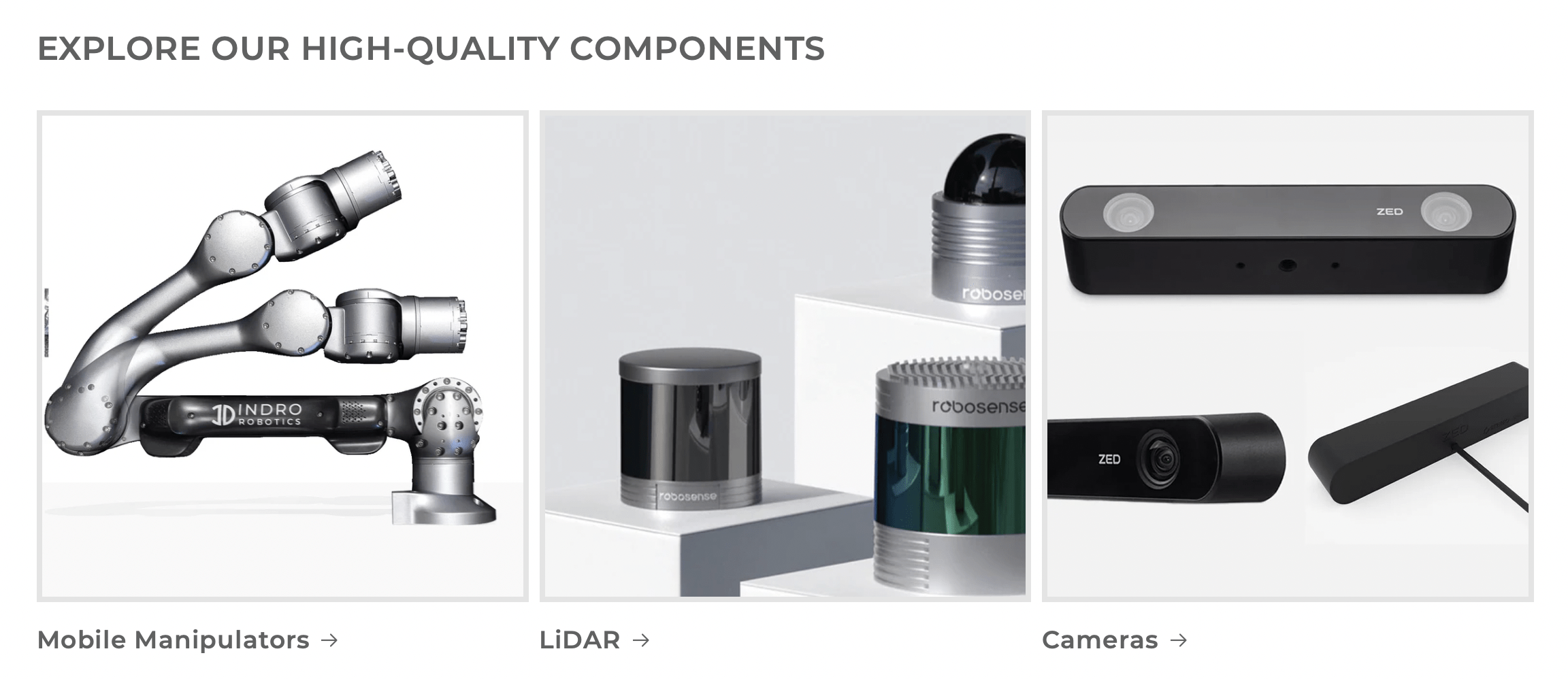 store manipulators LiDAR Cameras Online store manipulator LiDAR
